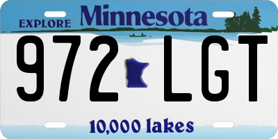 MN license plate 972LGT