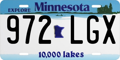 MN license plate 972LGX