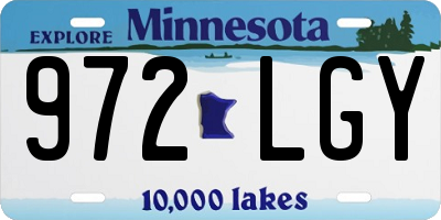 MN license plate 972LGY