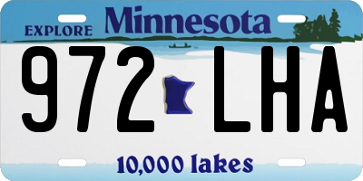 MN license plate 972LHA