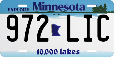 MN license plate 972LIC