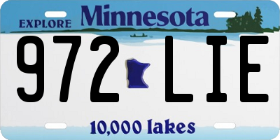 MN license plate 972LIE