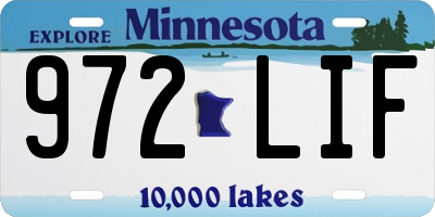 MN license plate 972LIF
