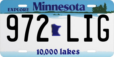 MN license plate 972LIG