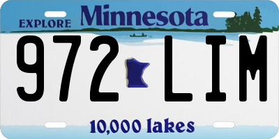 MN license plate 972LIM