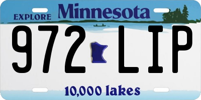 MN license plate 972LIP