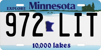 MN license plate 972LIT