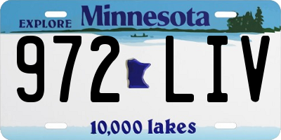 MN license plate 972LIV