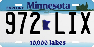 MN license plate 972LIX