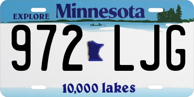 MN license plate 972LJG