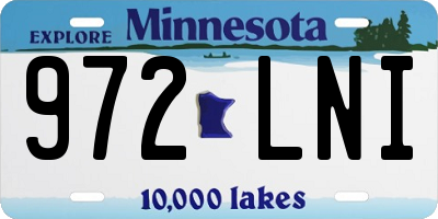 MN license plate 972LNI