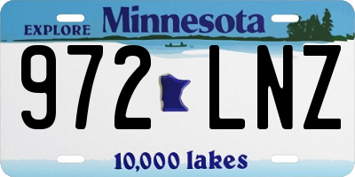 MN license plate 972LNZ