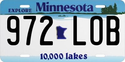 MN license plate 972LOB