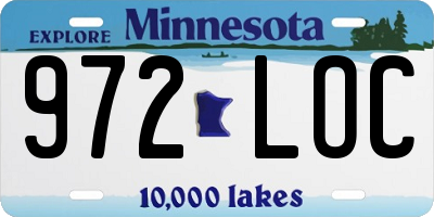 MN license plate 972LOC