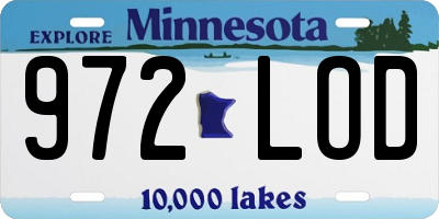 MN license plate 972LOD