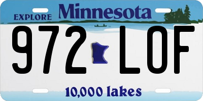 MN license plate 972LOF
