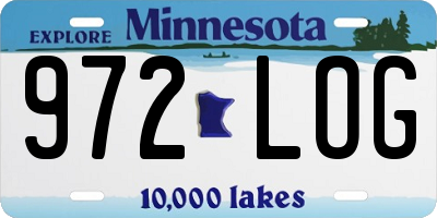 MN license plate 972LOG