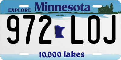 MN license plate 972LOJ