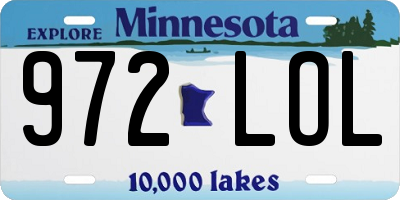 MN license plate 972LOL