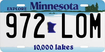 MN license plate 972LOM