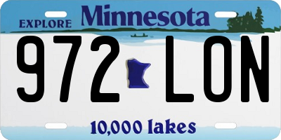 MN license plate 972LON