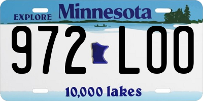 MN license plate 972LOO