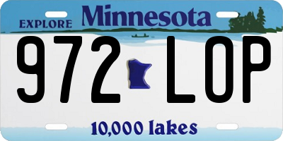 MN license plate 972LOP