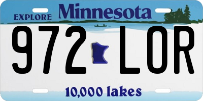 MN license plate 972LOR