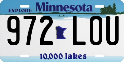 MN license plate 972LOU