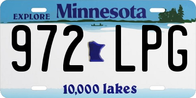 MN license plate 972LPG