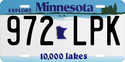 MN license plate 972LPK