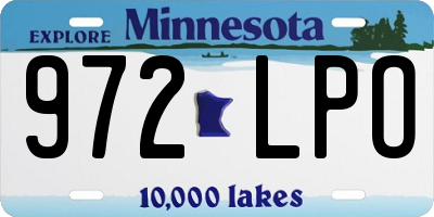 MN license plate 972LPO