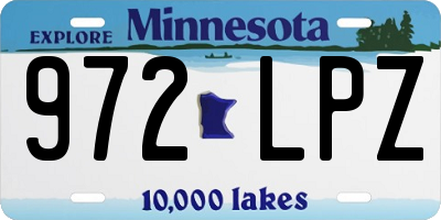 MN license plate 972LPZ