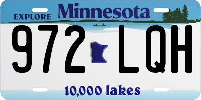 MN license plate 972LQH