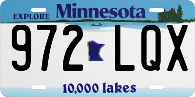 MN license plate 972LQX