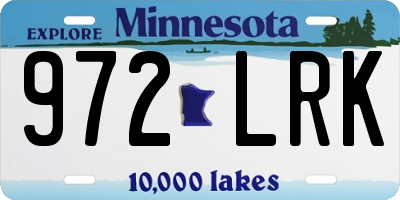 MN license plate 972LRK