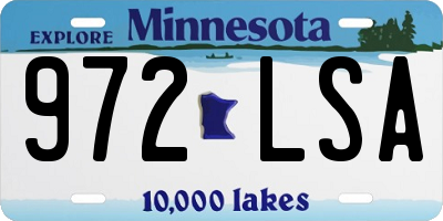 MN license plate 972LSA