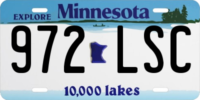 MN license plate 972LSC