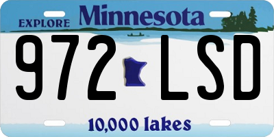 MN license plate 972LSD