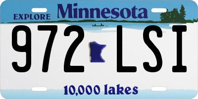 MN license plate 972LSI
