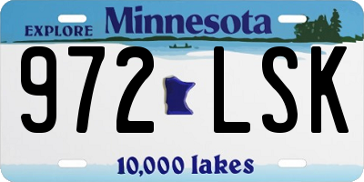 MN license plate 972LSK