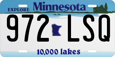 MN license plate 972LSQ