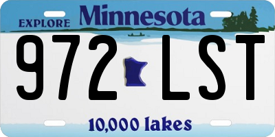 MN license plate 972LST
