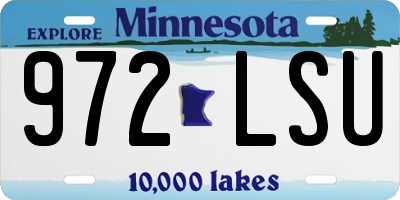 MN license plate 972LSU