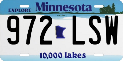 MN license plate 972LSW