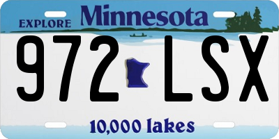 MN license plate 972LSX