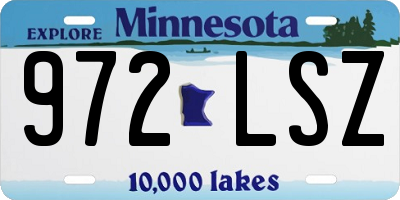 MN license plate 972LSZ