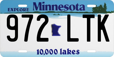 MN license plate 972LTK