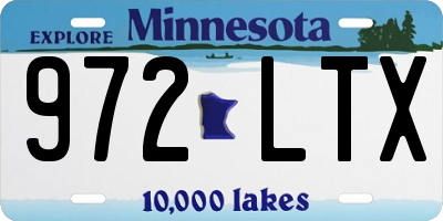 MN license plate 972LTX