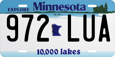 MN license plate 972LUA